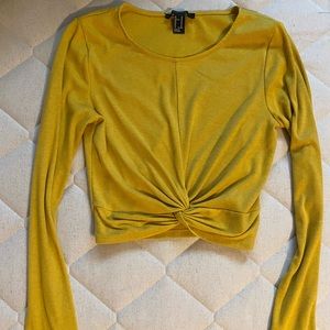 Yellow long sleeve crop top